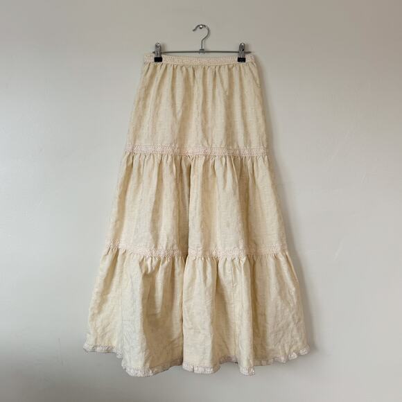 vintage cream country set victorian prairie maxi skirt - Picture 1 of 4